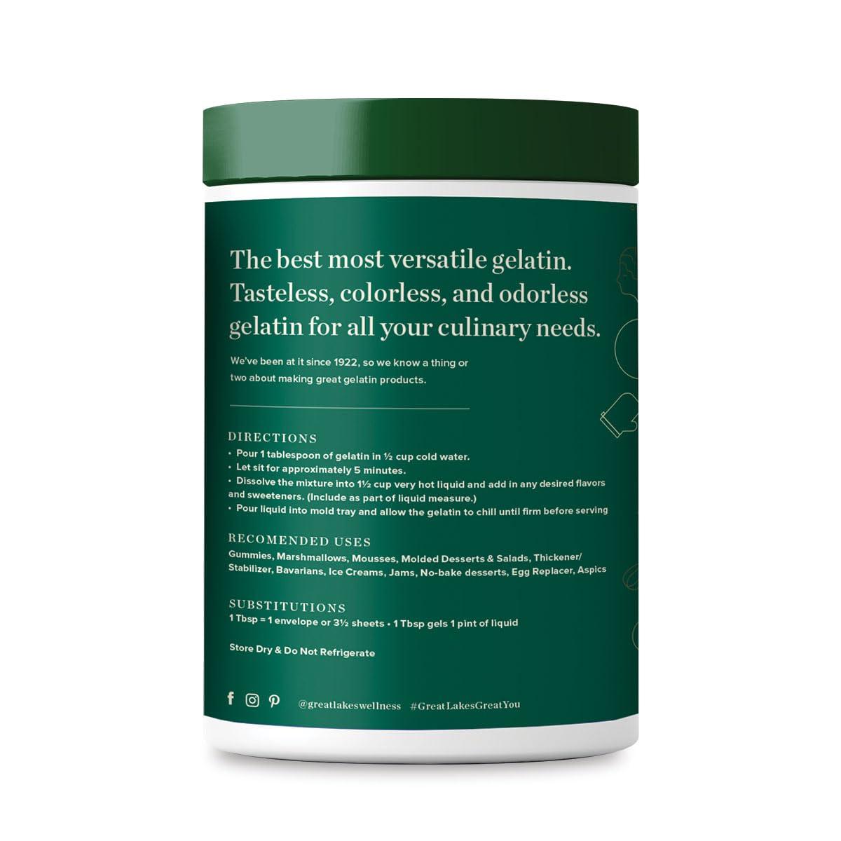 Great Lakes Wellness Culinary Gelatin Unflavored - Case of 1 - 16 oz