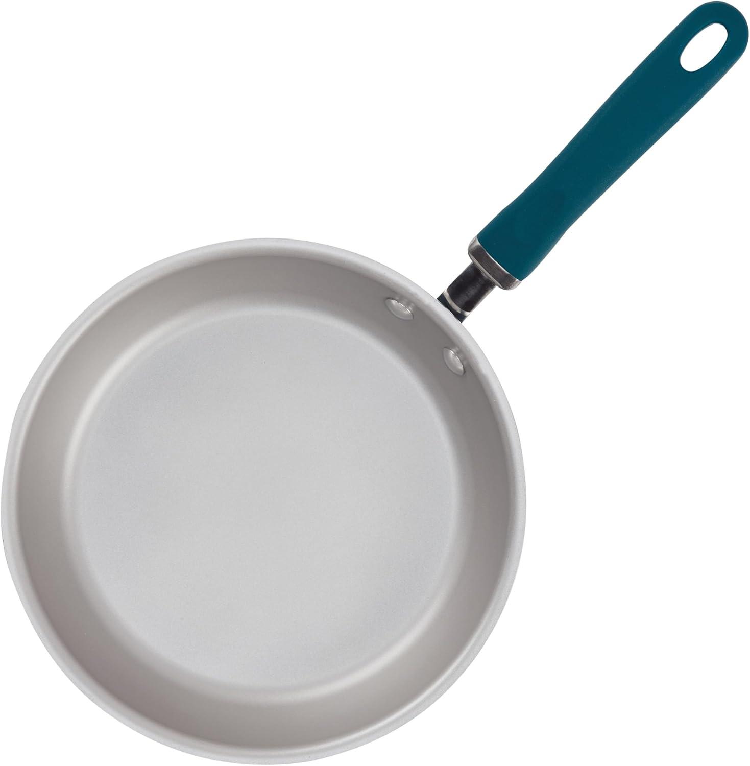 Rachael Ray Create Delicious 9.5" Aluminum Nonstick Deep Skillet with Lid Teal