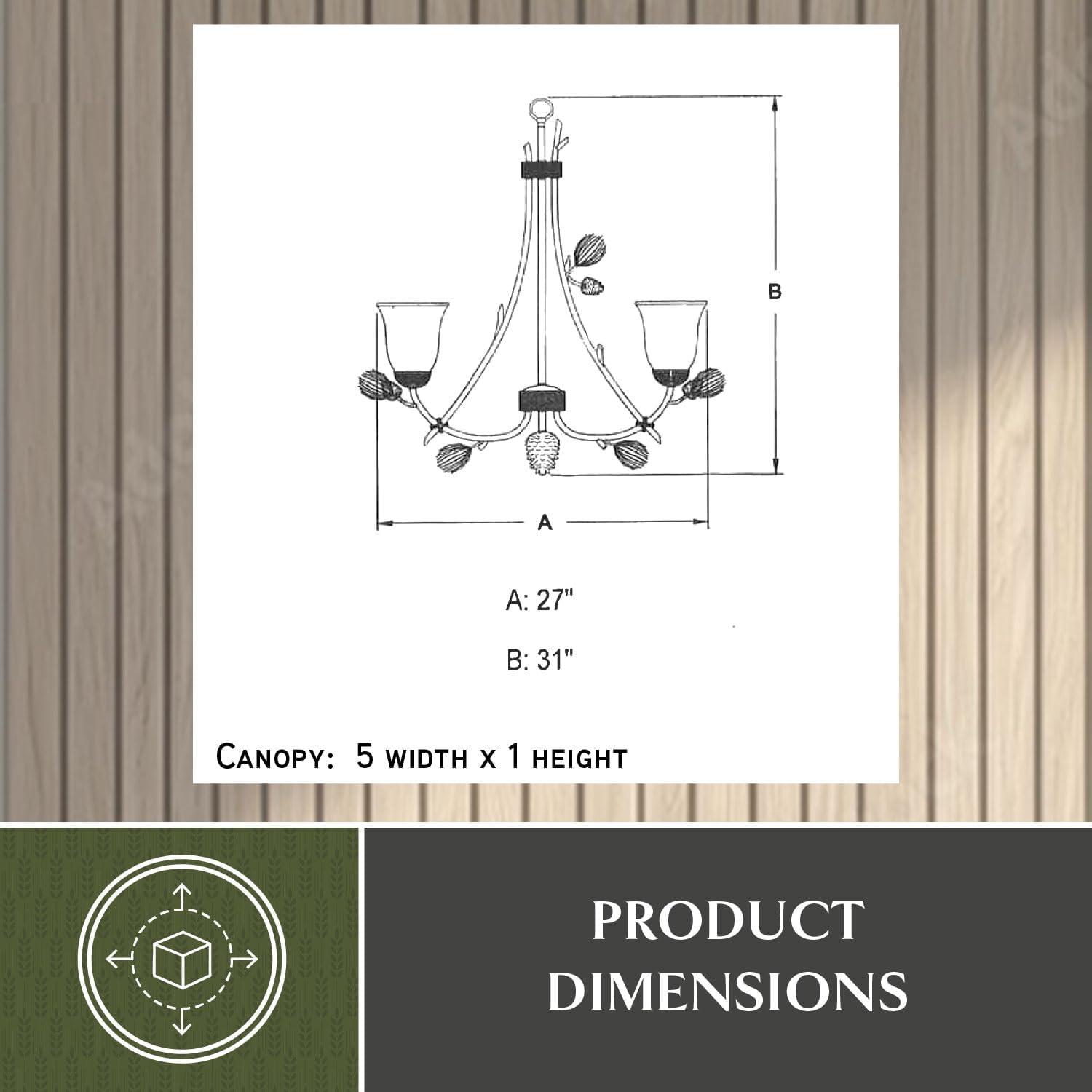 Vaxcel Sierra 6 - Light Chandelier in  Black Walnut