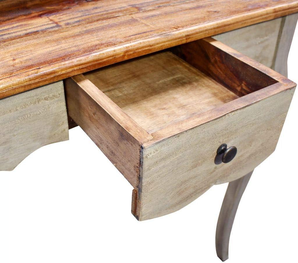 Elegant Vintage Solid Reclaimed Wood Writing Desk with Drawer