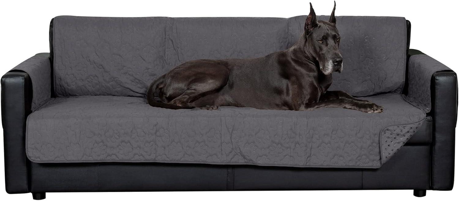 Gray Quilted Waterproof Non-Slip XL Sofa Protector