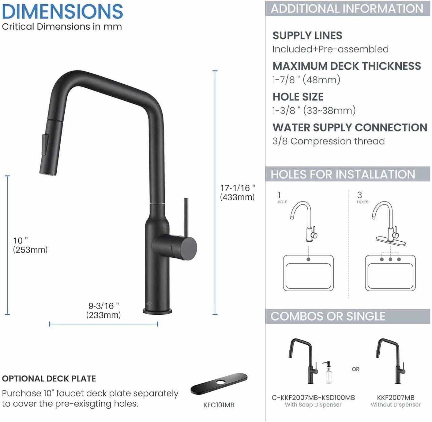 Macon Pull Down Single Handle Kitchen Faucet with Accessories