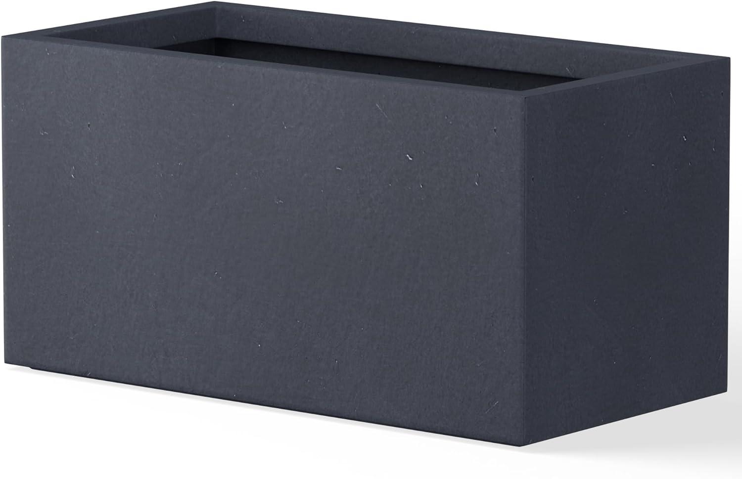 Rosemead Home & Garden, Inc. 12" x 23" Rectangular Kante Lightweight Modern Outdoor Planter Charcoal