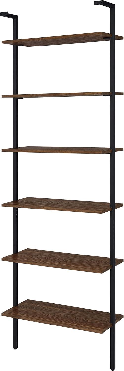 Owens 31-inch 6-shelf Wall Bookshelf Walnut