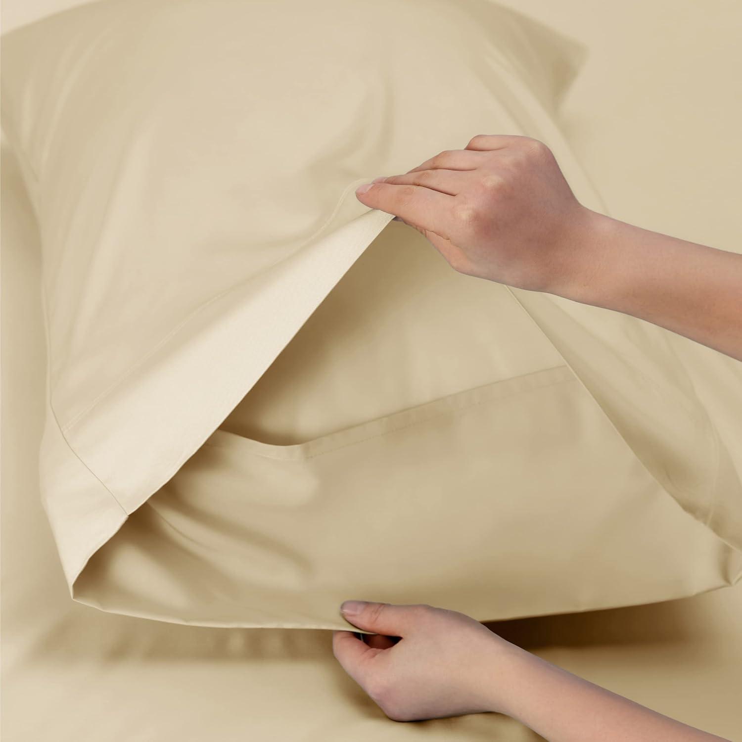 Bedsure California King Sheet Sets - 4 Pieces Soft Cal King Sheets - Breathable & Cooling - Hotel Luxury - Easy Care Polyester Microfiber Bedding for Women, Men, Dusty Pink