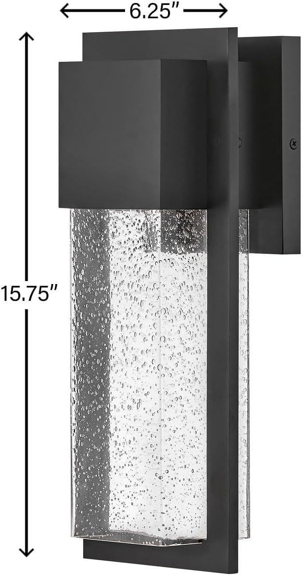 Alex Black Dimmable Outdoor Wall Lantern with Clear Seedy Glass