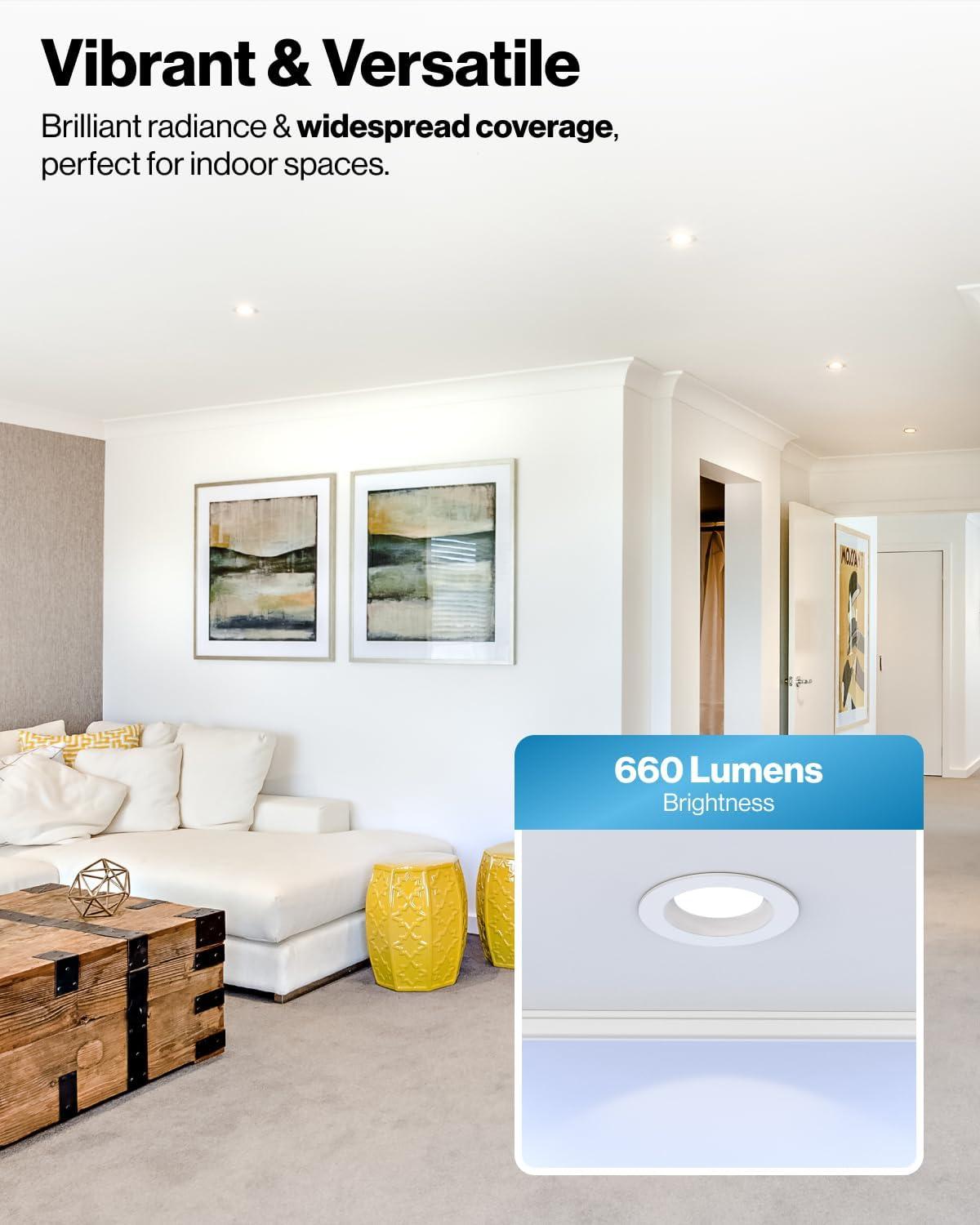 Sunco 12 Pack 4 Inch LED Recessed Lights Retrofit, Dimmable Can Lighting, 660 LM, 11W (40W Equivalent), Selectable CCT 2700K/3000K/3500K/4000K/5000K, Smooth Trim, Damp Rated UL