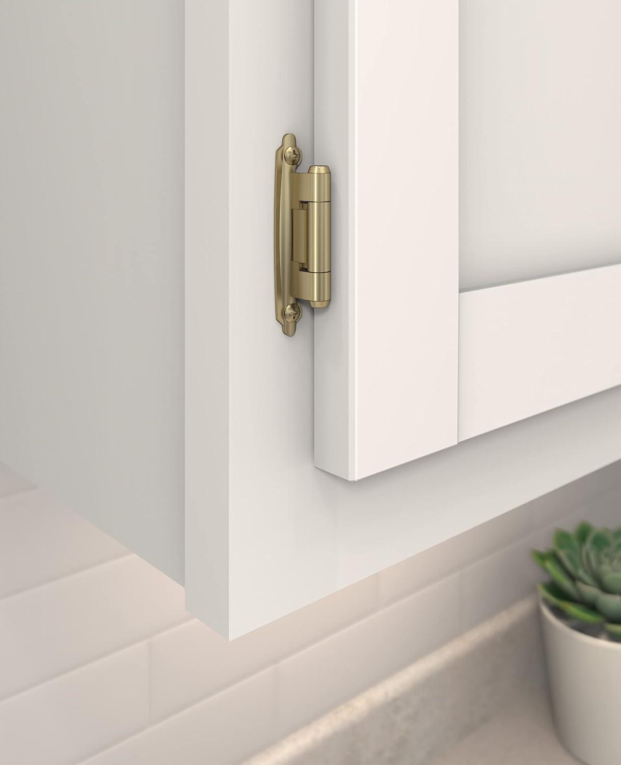 Golden Champagne Variable Overlay Self-Closing Cabinet Hinge