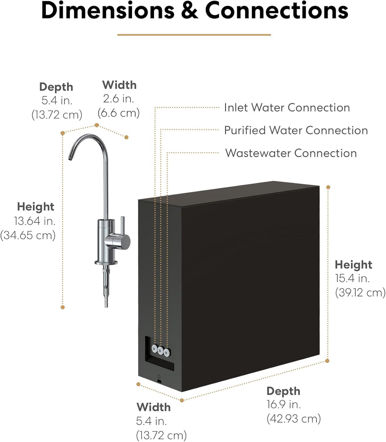 Brio Black Stainless Steel Under-Sink Reverse Osmosis Water Filter