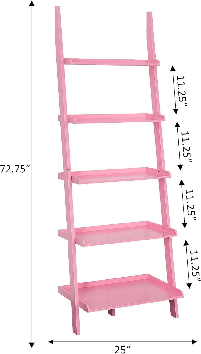 Convenience Concepts American Heritage Bookshelf Ladder, Light Pink