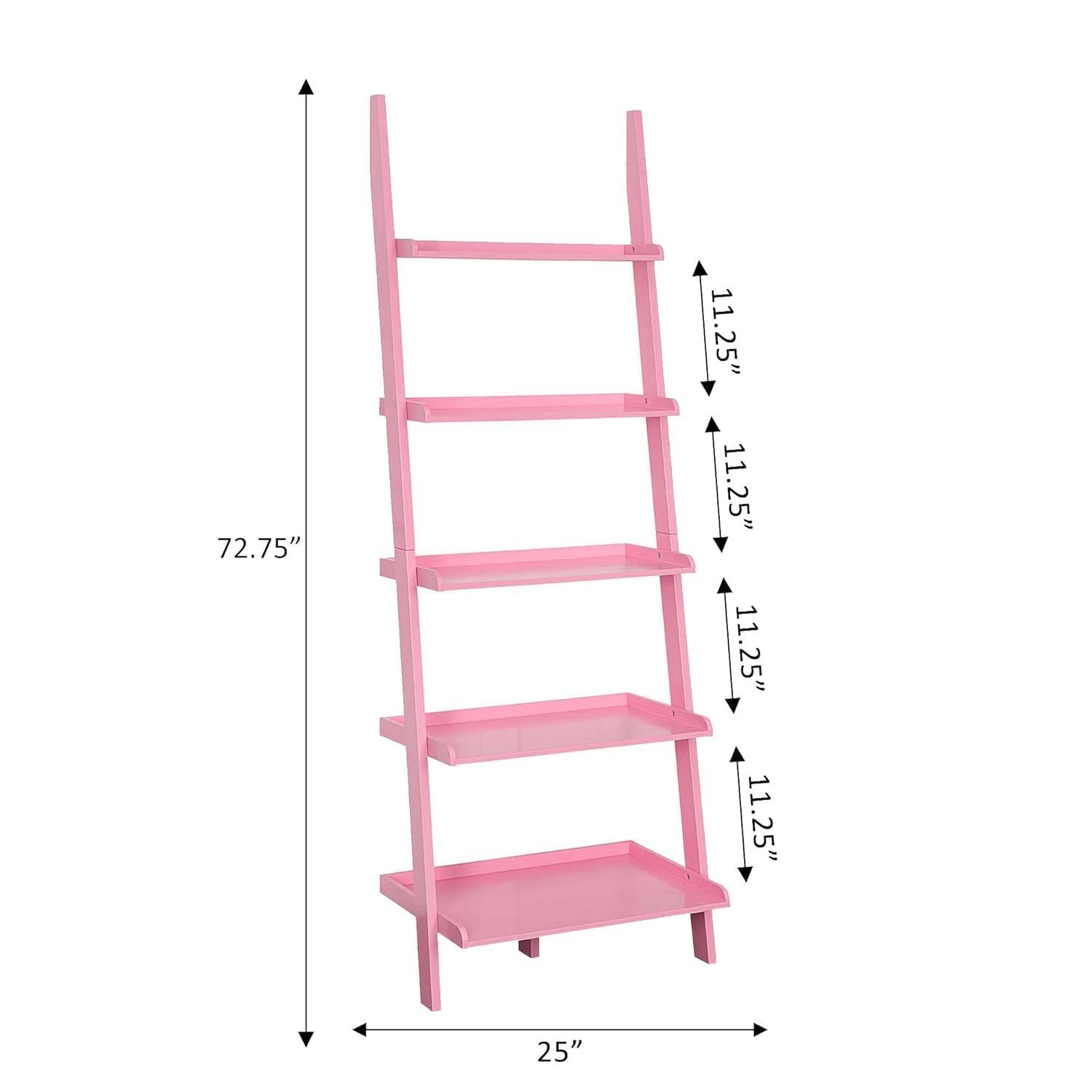 Convenience Concepts American Heritage Bookshelf Ladder, Light Pink