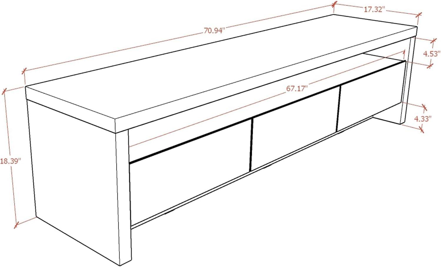 Sylvan TV Stand for TVs up to 60" Black - Manhattan Comfort: Modern Media Console with Cable Management & Storage