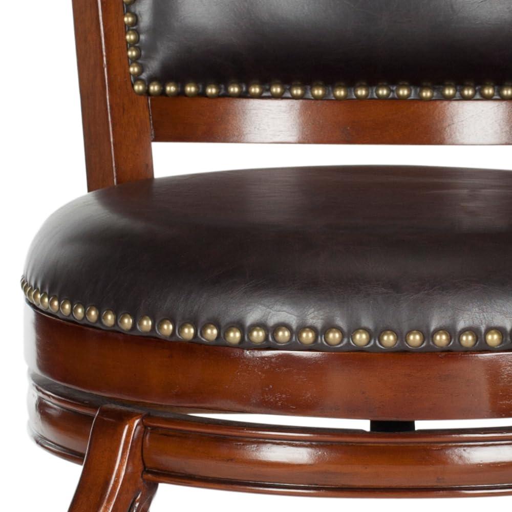 Pasquale Swivel Bar Stool - FOX7011 - Walnut/Brown - Safavieh Couture