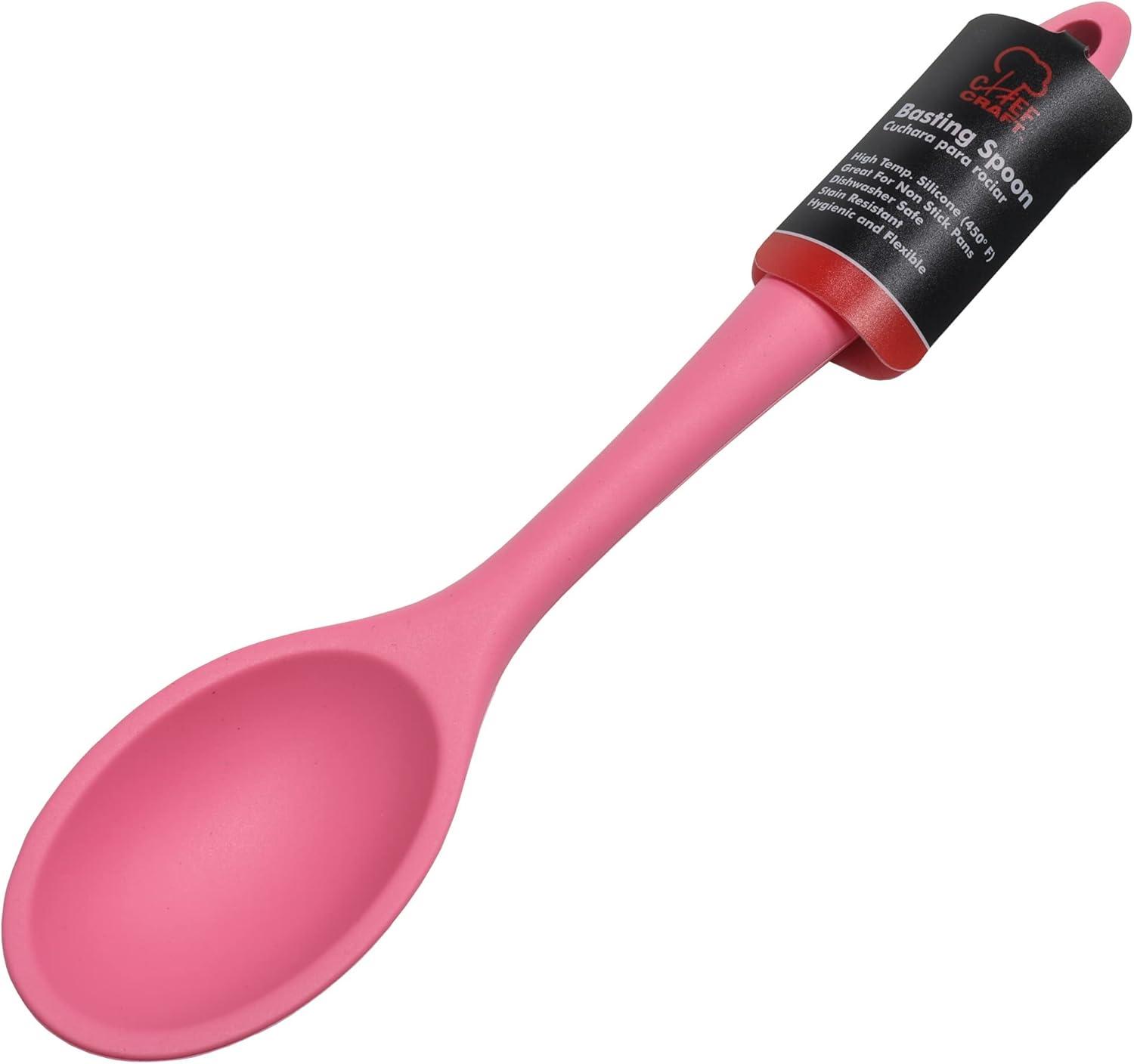 Chef Craft Premium Silicone Basting Spoon, 11 inch, Pink