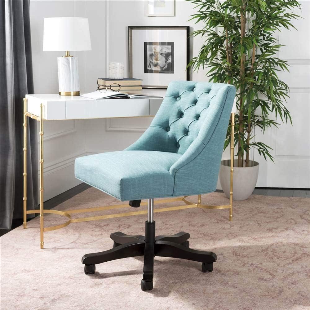 Soho Tufted Swivel Desk Chair - Light Blue - Safavieh