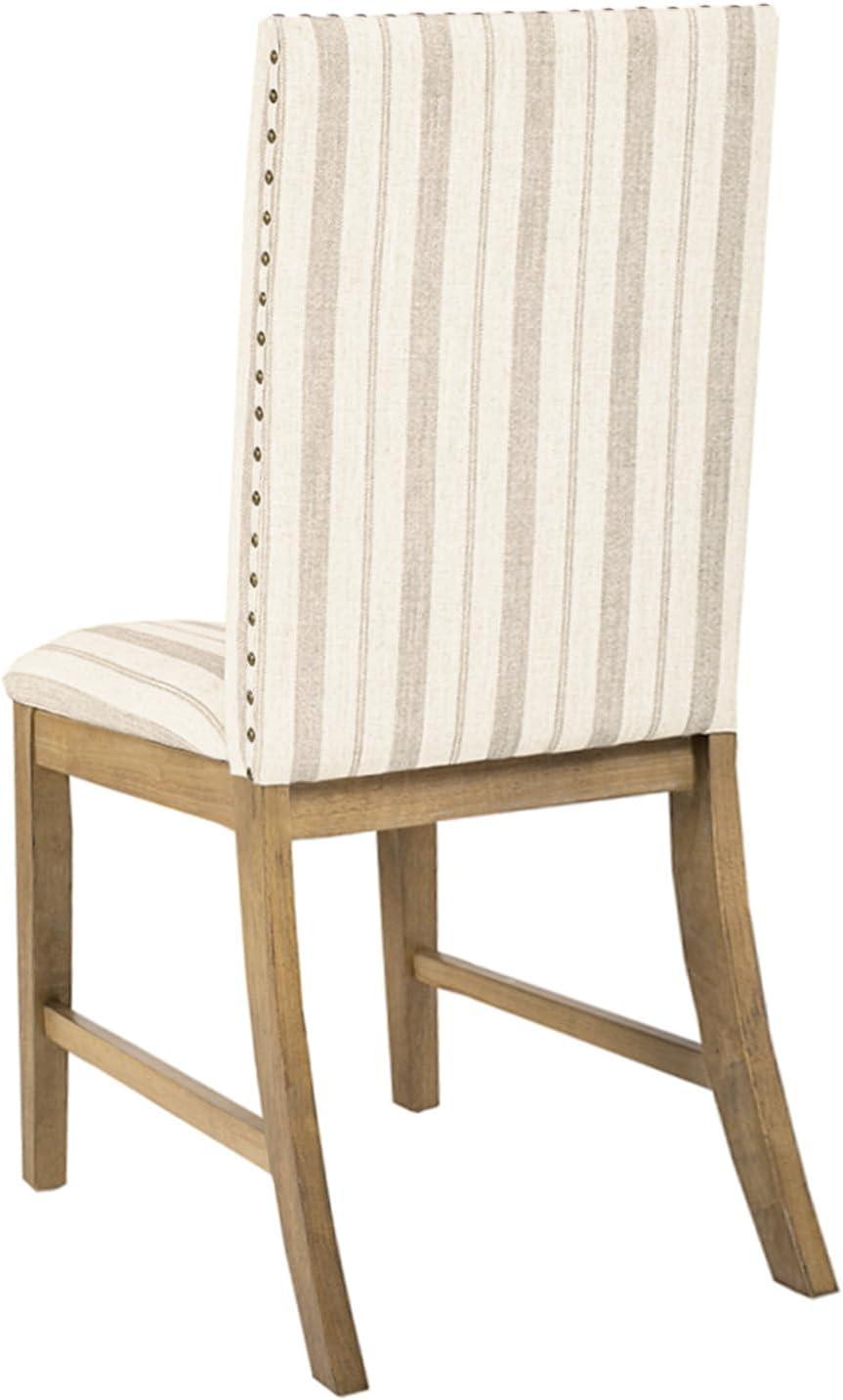 HomePop Set of 2 Upholstered Wood Apron Dining Chairs Plywood Frame, 300 lbs Capacity