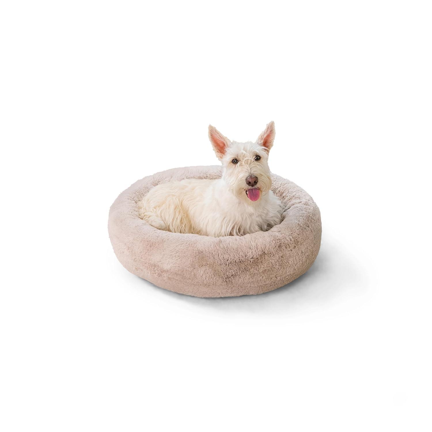 Best Friends By Sheri Best Friends by Sheri SnuggleSoft Faux Fur Memory Foam Calming Donut Bed