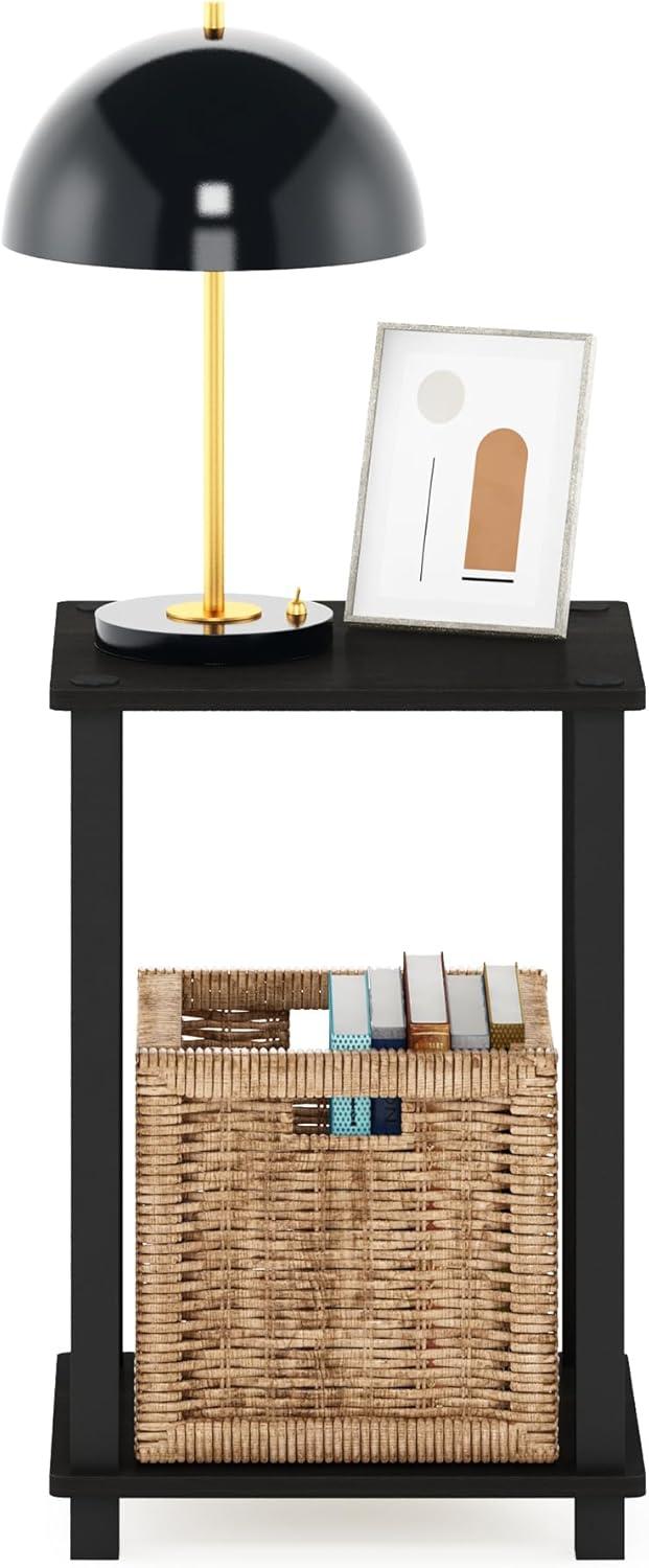 Furinno Simplistic End Table, Small, Espresso/Black