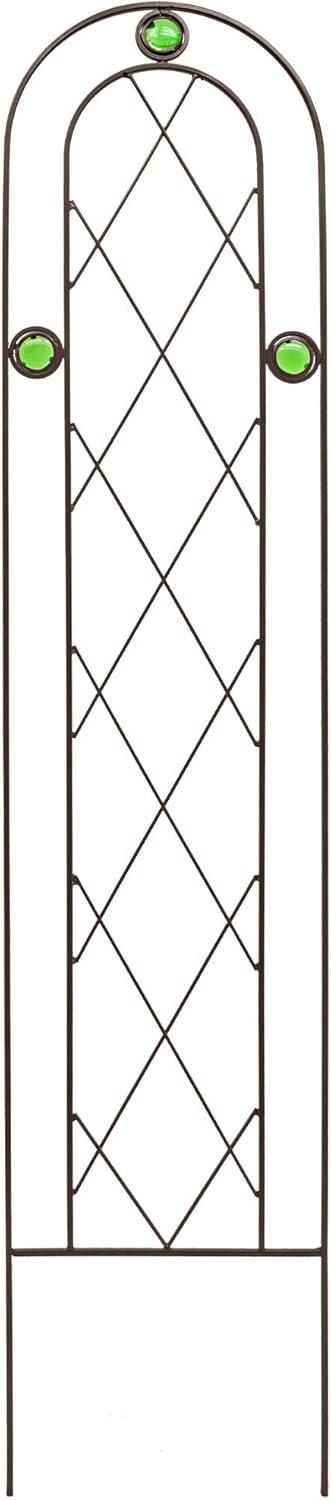 Arcadia Garden Products Emerald Trellis 10-Inches W x 48-Inches H Black Iron Traditional Garden Trellis For Climbing Plants