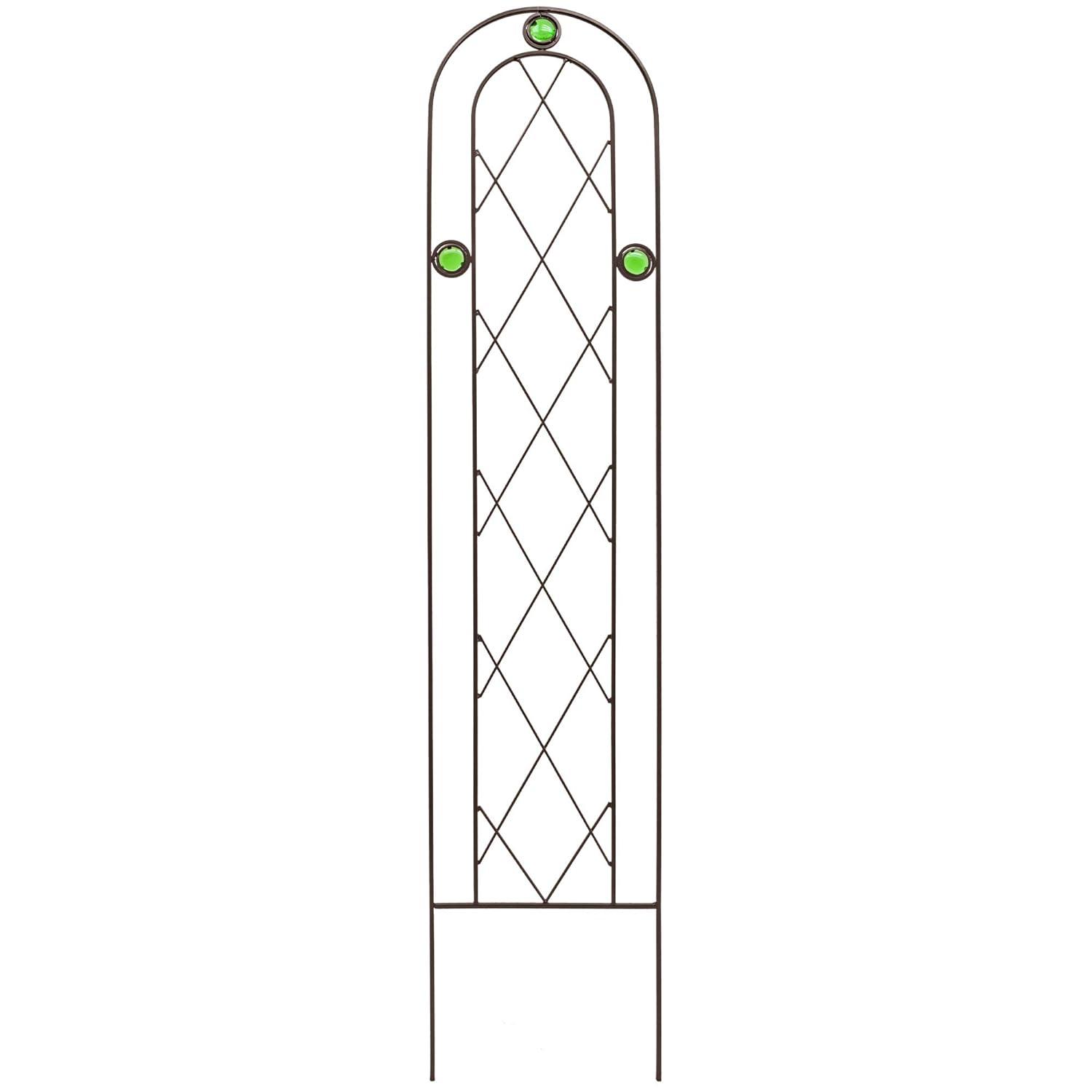 Arcadia Garden Products Emerald Trellis 10-Inches W x 48-Inches H Black Iron Traditional Garden Trellis For Climbing Plants