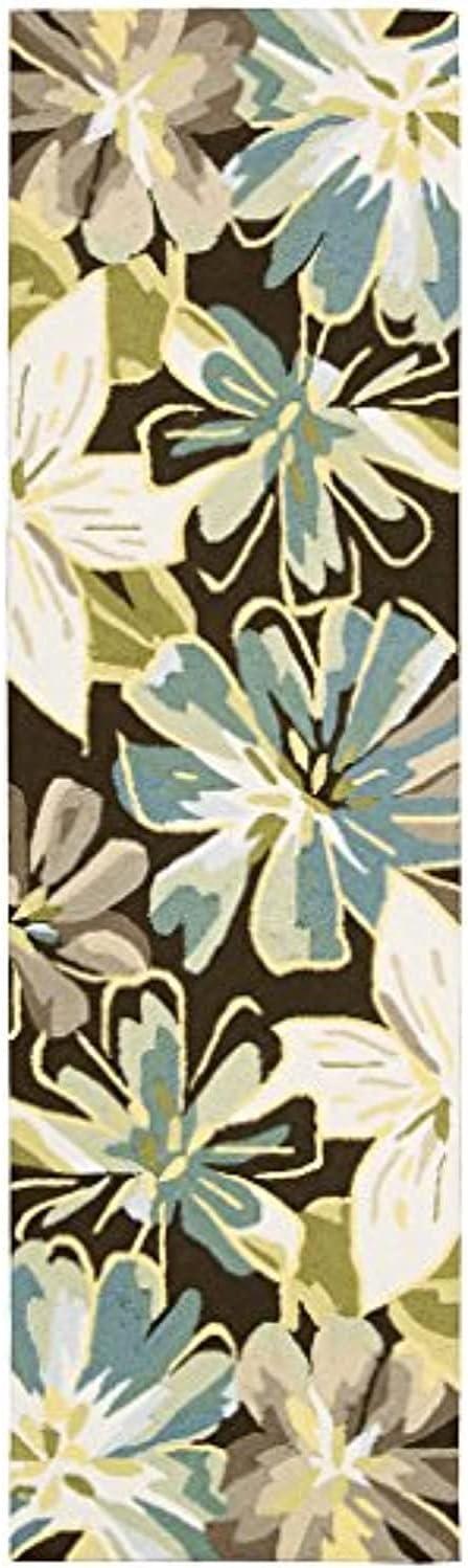 Nourison Fantasy Abstract Floral Chocolate 8' x 10'6" Area Rug, (8' x 11')