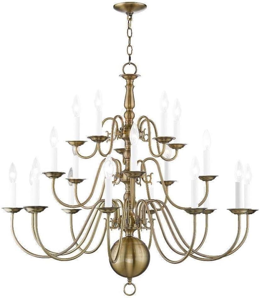 Livex Lighting Williamsburgh 20 - Light Chandelier in  Antique Brass