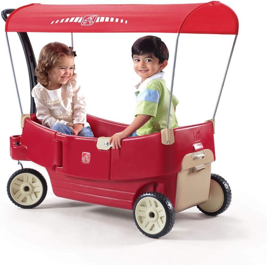 Step2 All Around Canopy Wagon Red Kids Wagon with Canopy