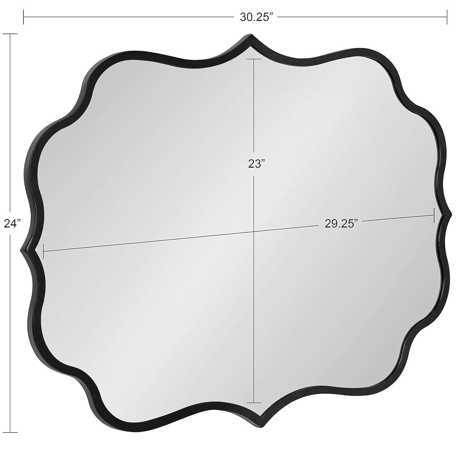 24" x 30" Higby Framed Wall Mirror Black - Kate & Laurel All Things Decor: Modern Style, No Assembly, Includes Mount Hardware
