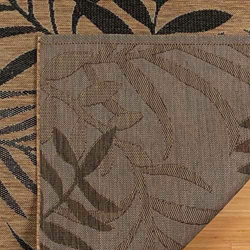 Gertmenian Paseo Akimbo Coastal Floral Chestnut Black Outdoor Area Rug, 8x10