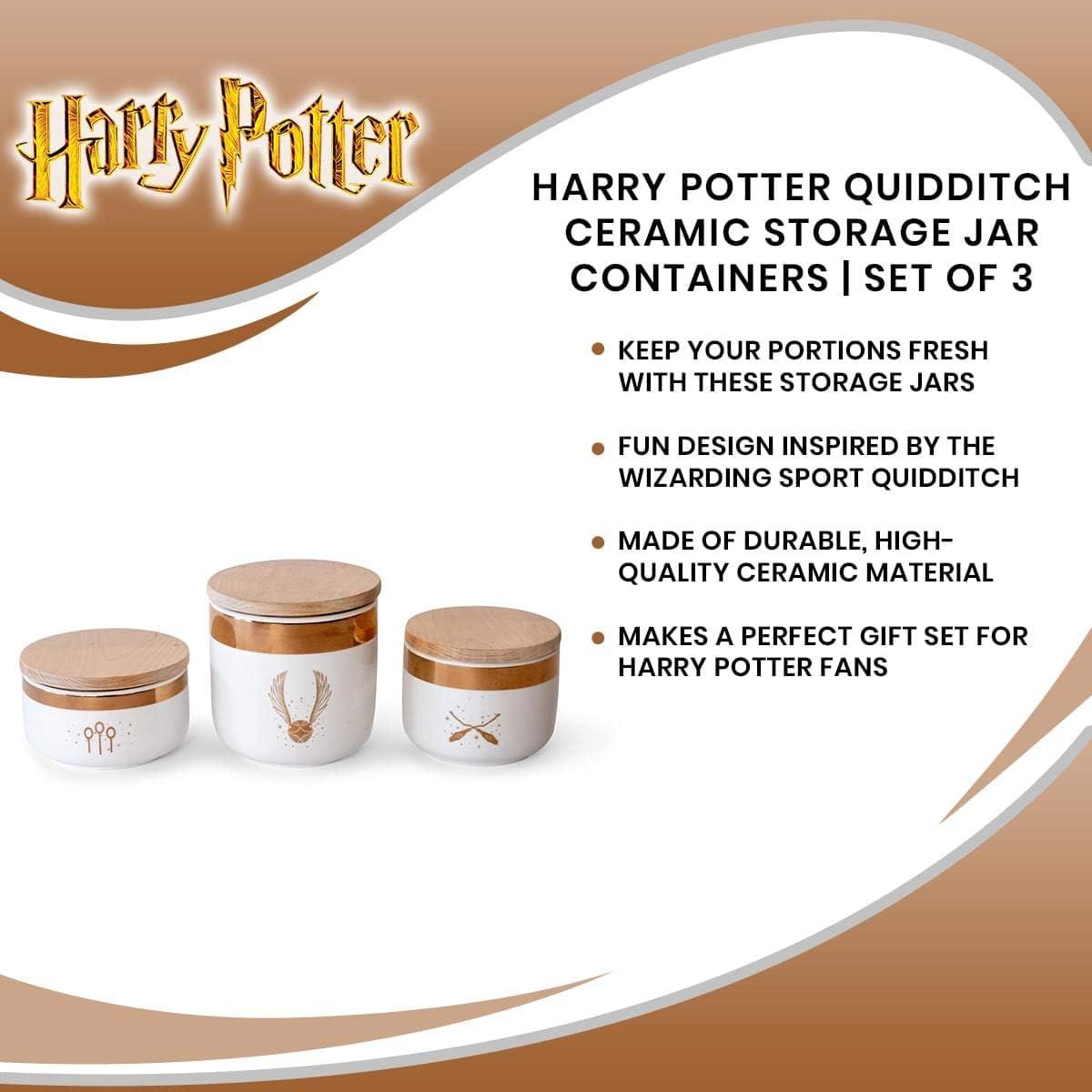 Ukonic Harry Potter Quidditch Ceramic Storage Jar Containers | Set of 3