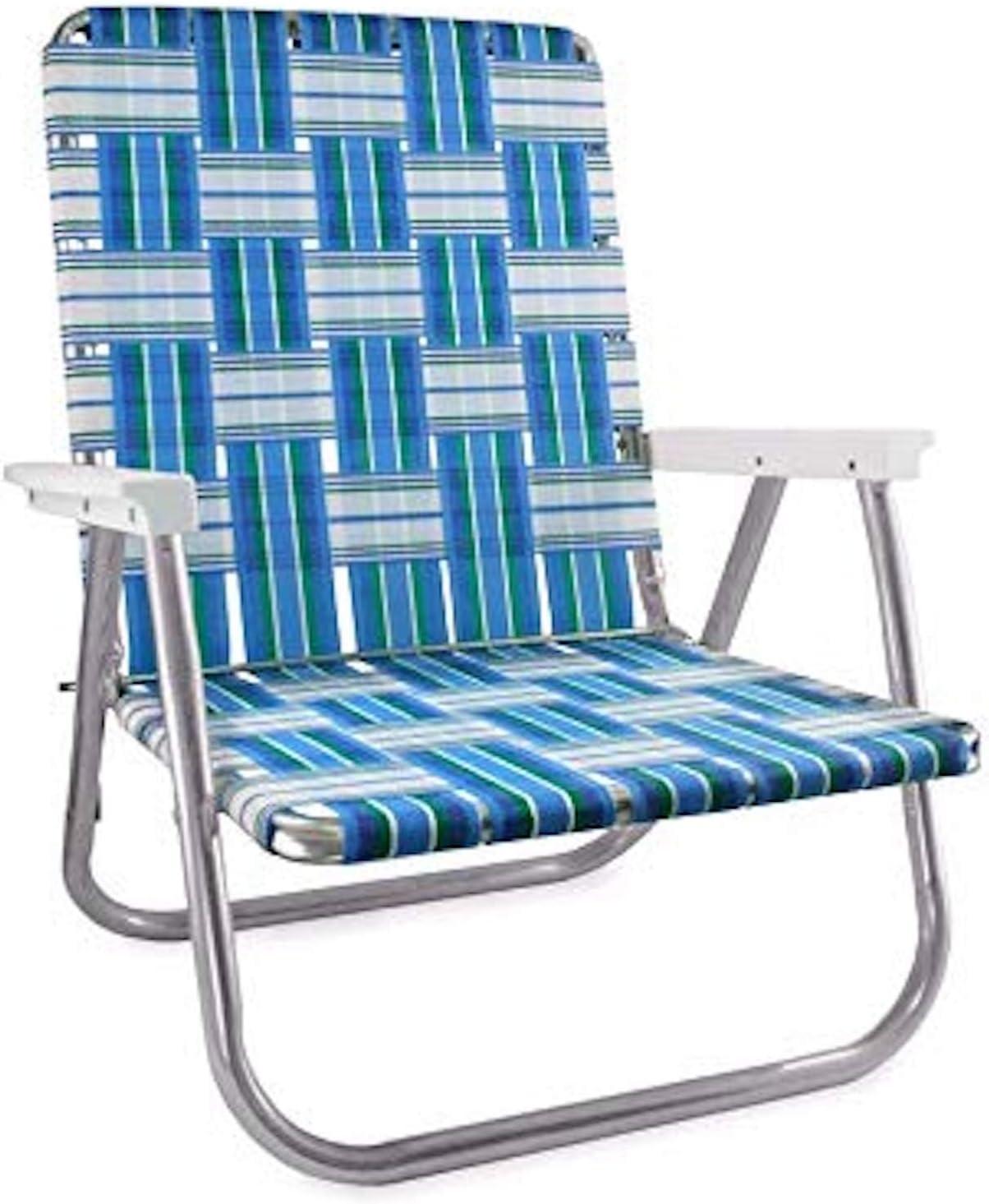 Lawn Chair USA Folding Aluminum Beach Webbed Chair