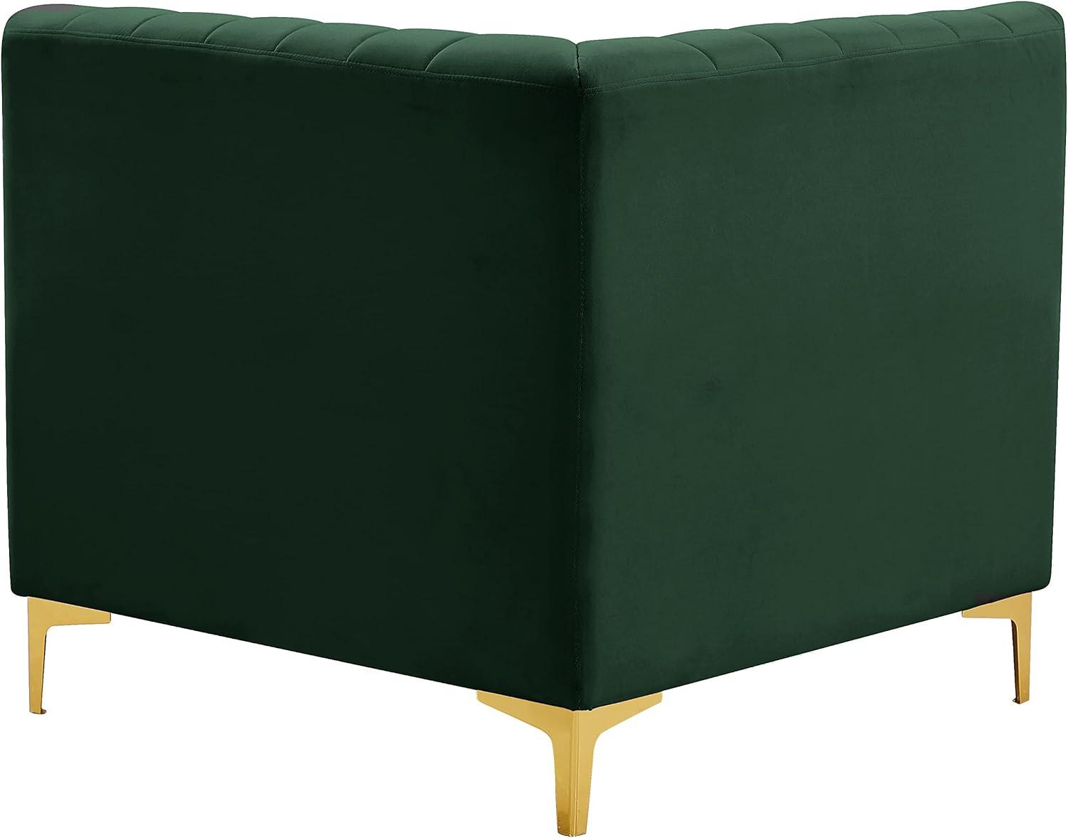 Meridian Furniture Alina Green Velvet Corner Chair