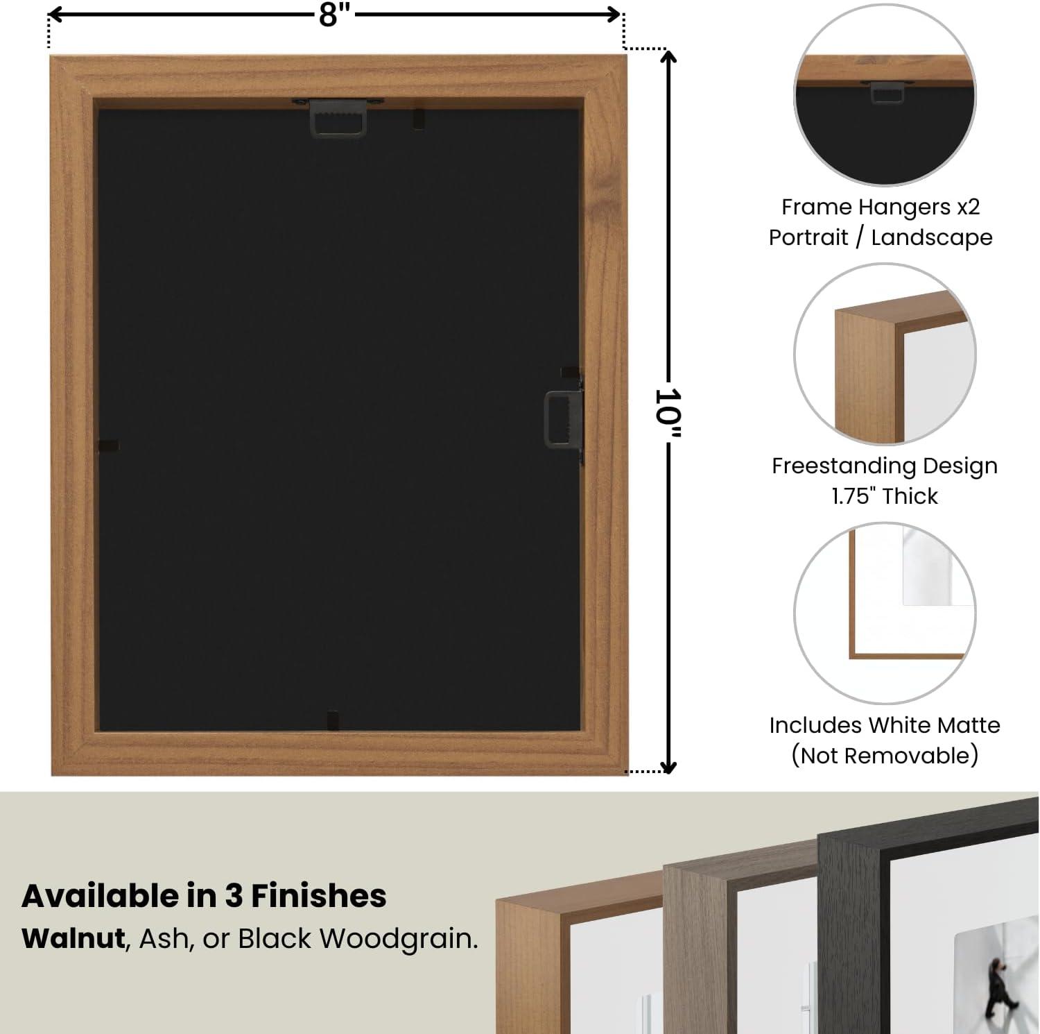 Classic 5x7 Walnut Wood Wall Frame with Matte Finish