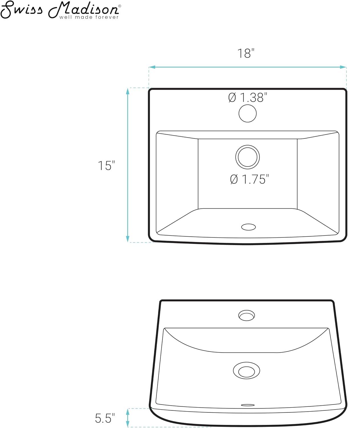 Voltaire Sublime Compact Ceramic Wall Hung Sink