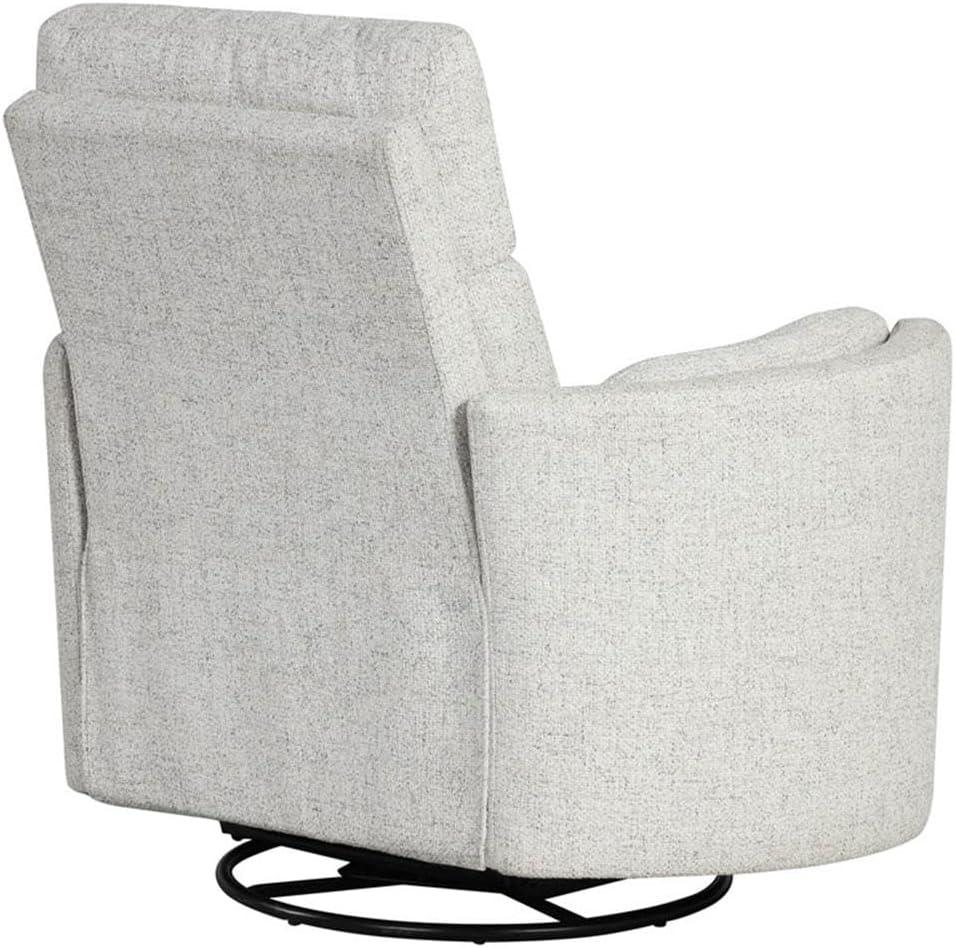 Natural Quartz Fabric Swivel Glider Recliner with USB Charger