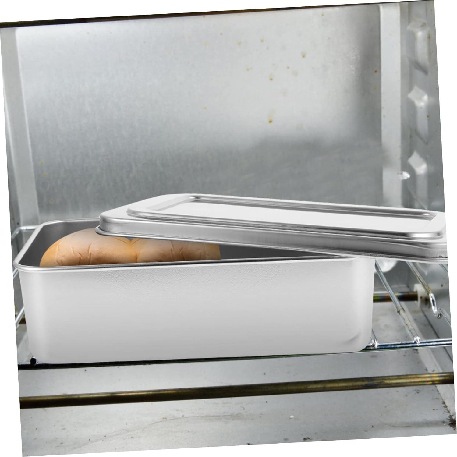 TABLZONE Stainless Steel Baking Tray Silver Oven Pan for Home Use with Lid