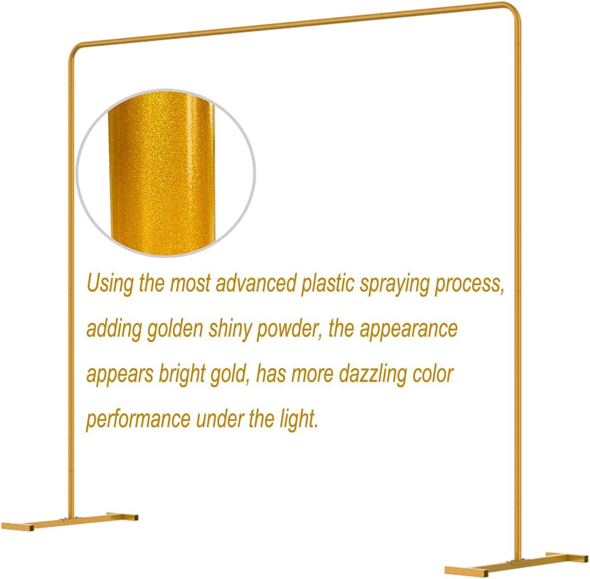 LANGXUN Heavy Duty Metal Square Backdrop Stand Arch for Wedding Birthday Graduation Decorations, Ceremony Reception, Event Party Supplies, Baby Shower Photo Booth Background Supplies (Black)