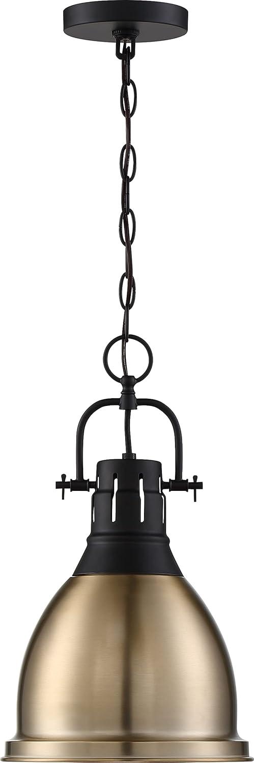 Watson Matte Black and Burnished Brass Pendant Light