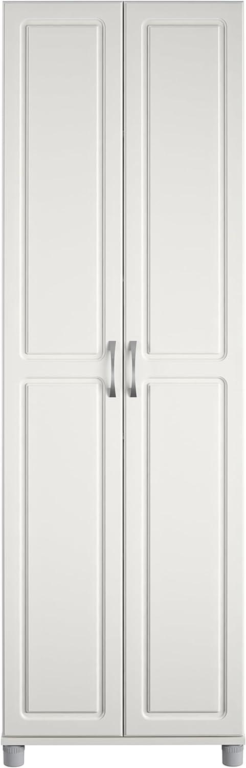 Kendall 75" White Laminated Engineered Wood Utility Storage Cabinet