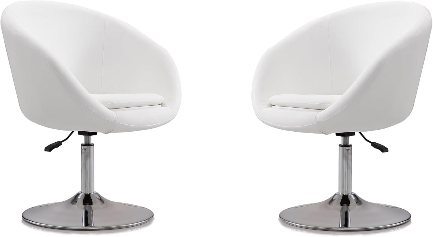 Faux Leather Swivel Barrel Chair
