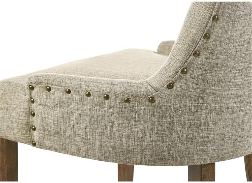 22" Yotam Accent Chair Beige Fabric/Salvaged Oak Finish - Acme Furniture