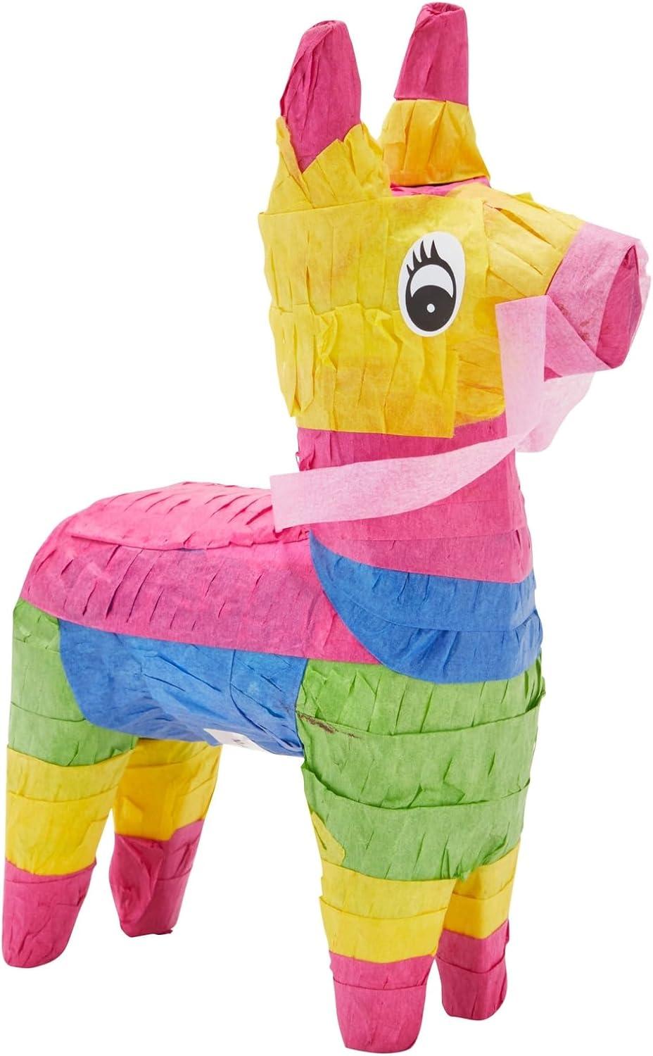 Juvale Mini Donkey Pinata - 3 Pack Small Mexican Pinatas for Cinco de Mayo, Mexican Fiestas, Birthday Parties (4 x 7.5 x 2 In)