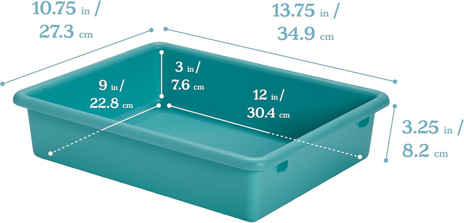 ECR4Kids Letter Size Tray with Lid, Storage Bin, 10-Piece (Set of 10)