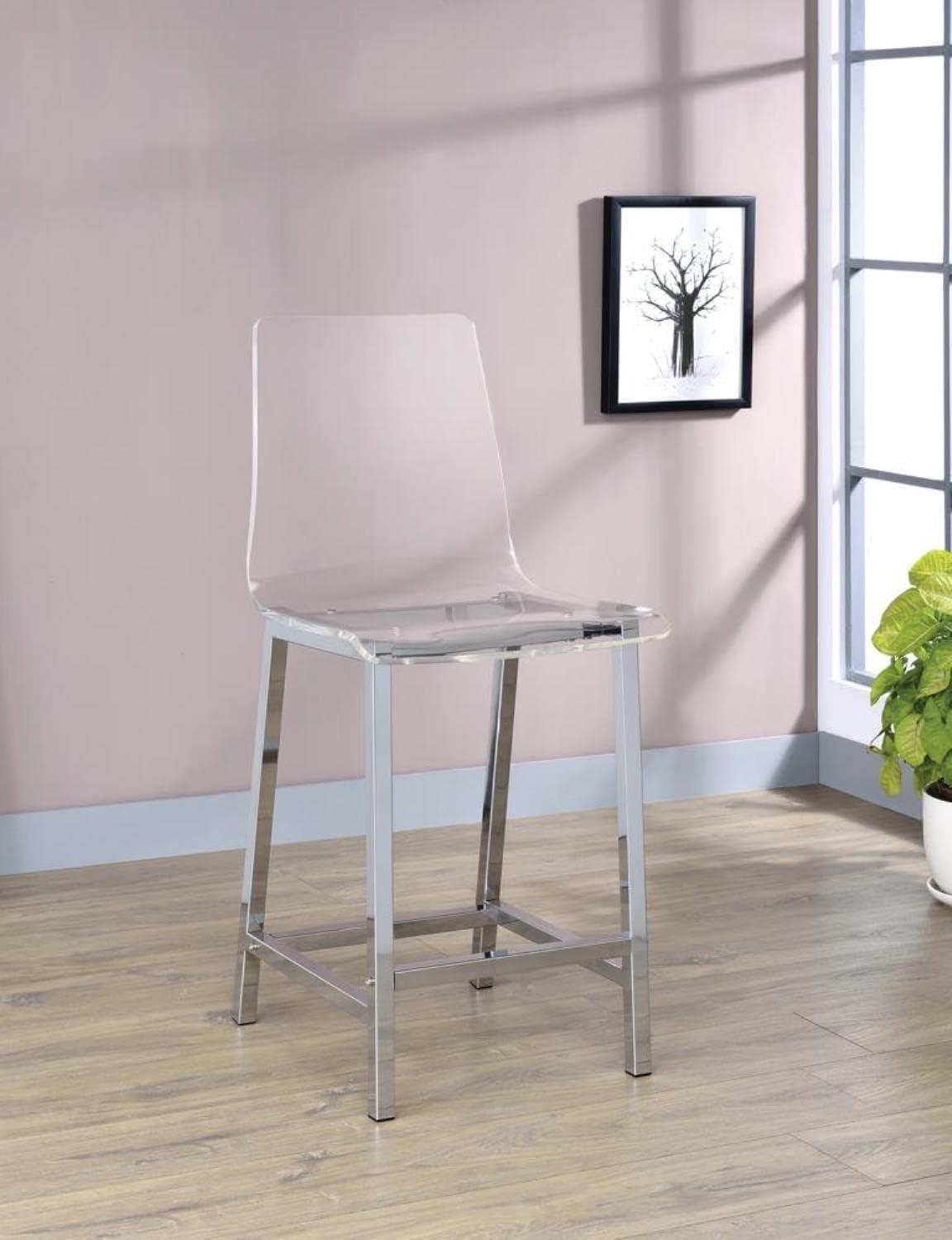 Coaster Modern Metal Counter Height Stools in Clear