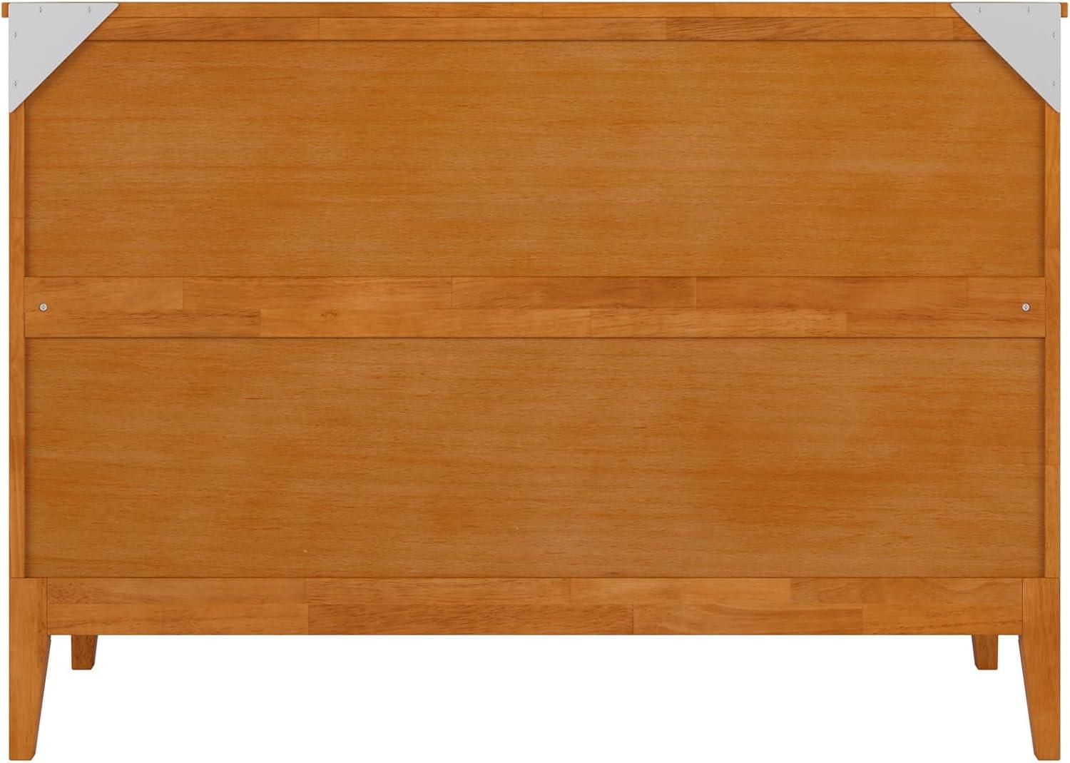 AFI Santa Fe Full Wood Murphy Bed Chest with Mattress and Built-in Charger, Light Toffee
