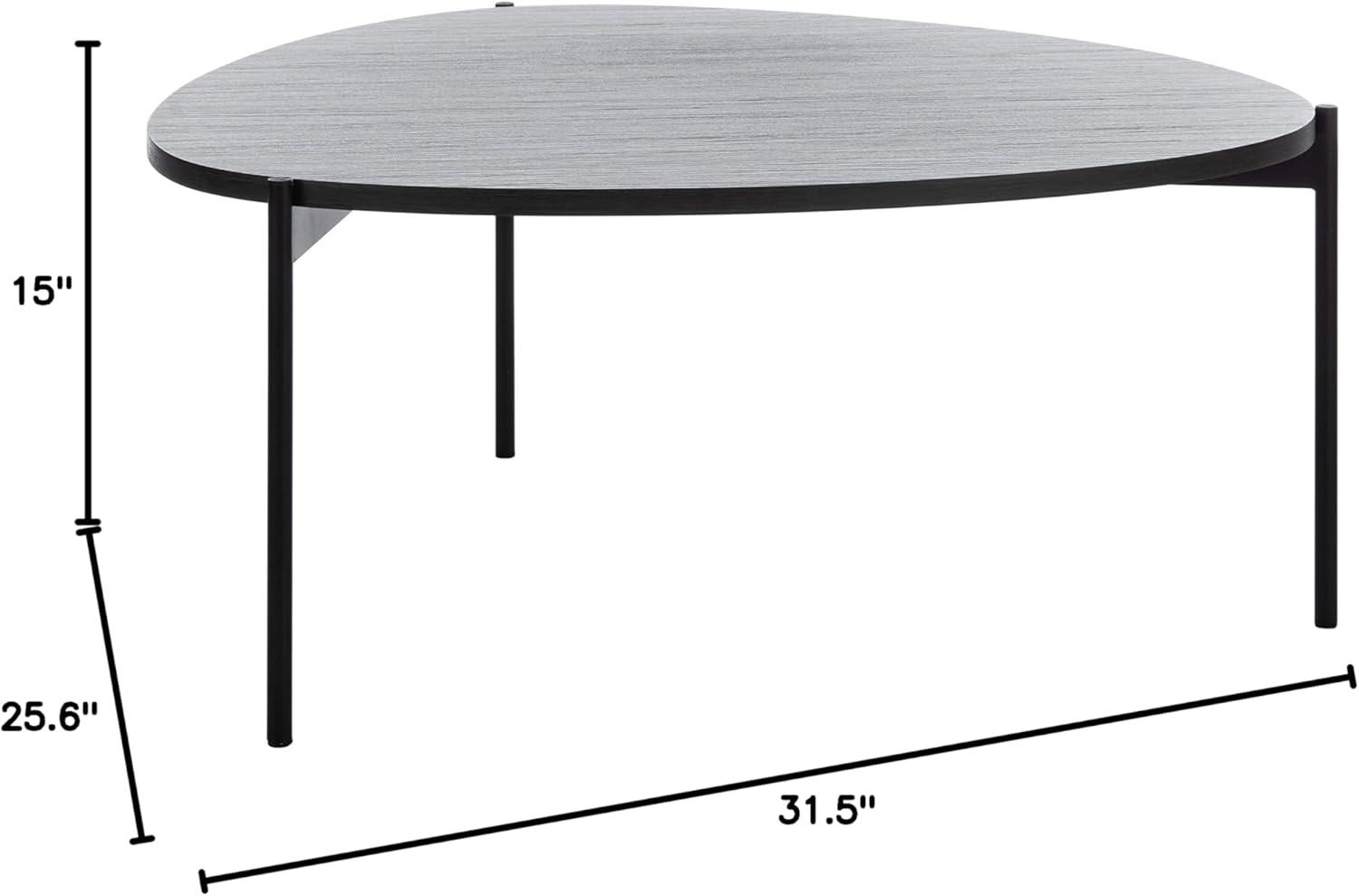 Sven Coffee Table - Dark Grey Oak/Black - Safavieh