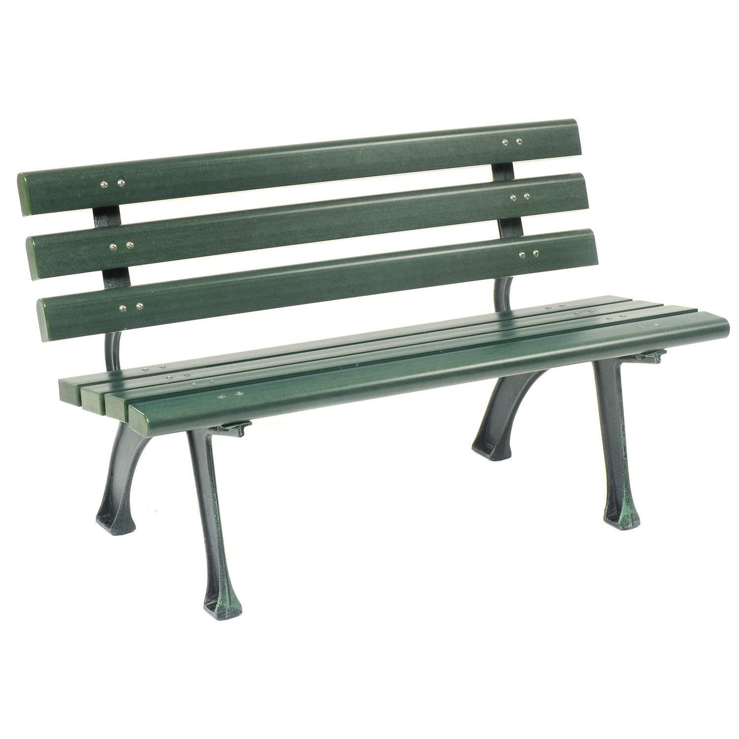 4 ft. Plastic Park Bench with Backrest, Green