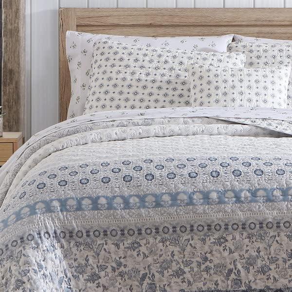 4pc Bexley Quilt Bedding Set Blue - Stone Cottage