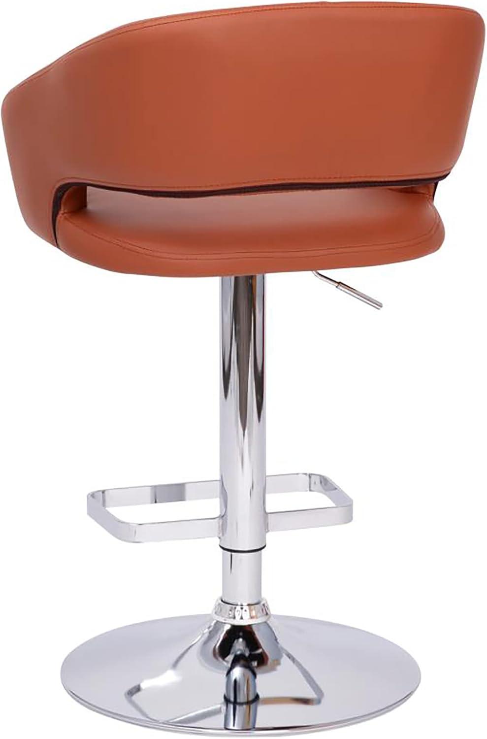 Flash Furniture Contemporary Vinyl Adjustable Height Barstool with Rounded Mid-Back