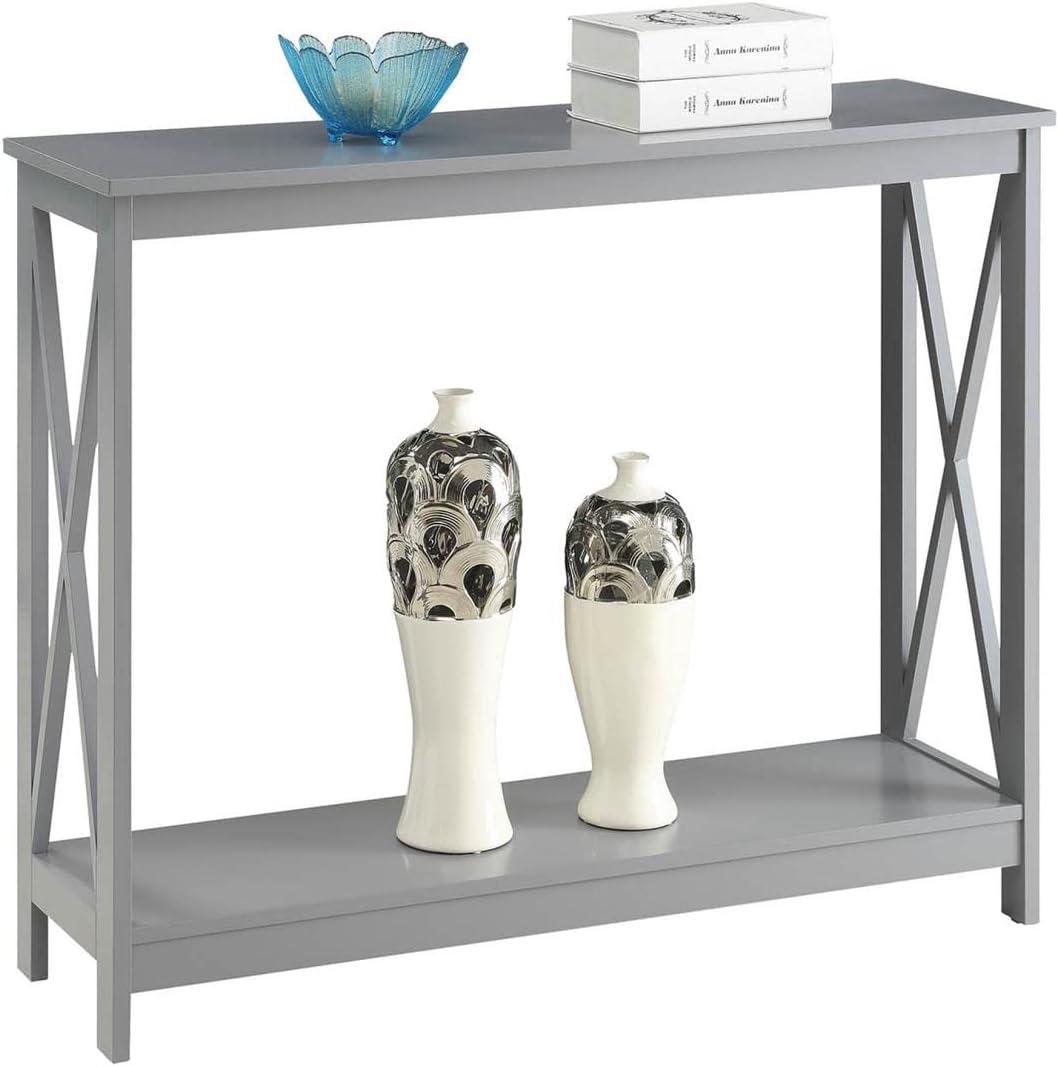 Gray Oxford 40" Wood Console Table with Storage Shelf